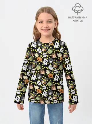 Детский лонгслив / персонажи и хэллоуин