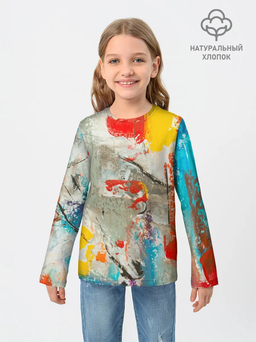 Детский лонгслив / Буйство красок 3D