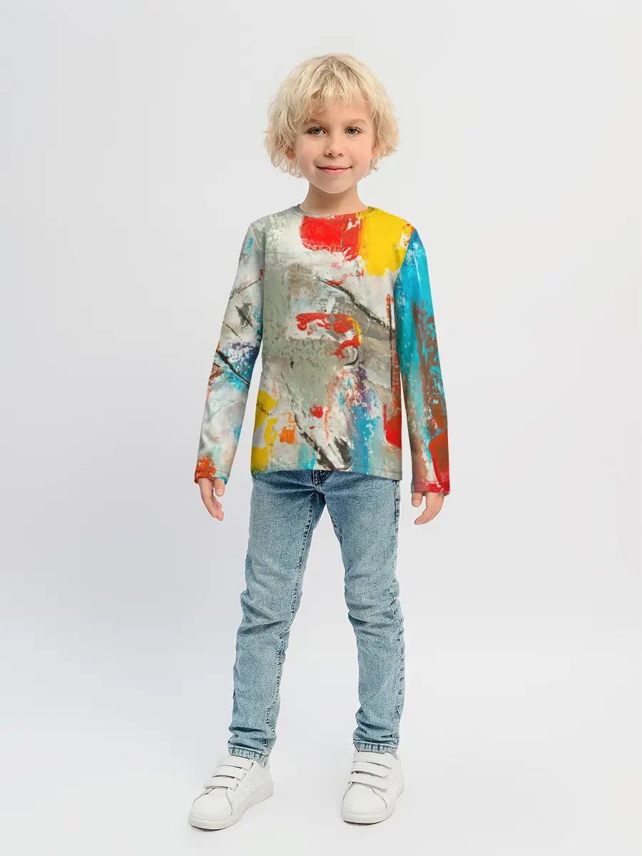 Детский лонгслив / Буйство красок 3D