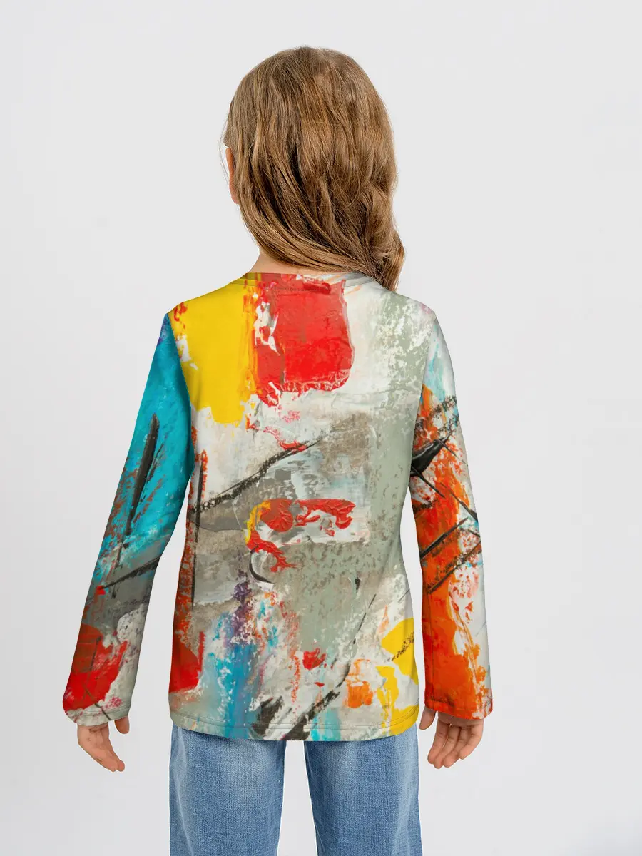 Детский лонгслив / Буйство красок 3D