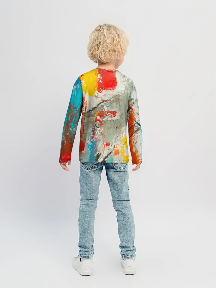 Детский лонгслив / Буйство красок 3D