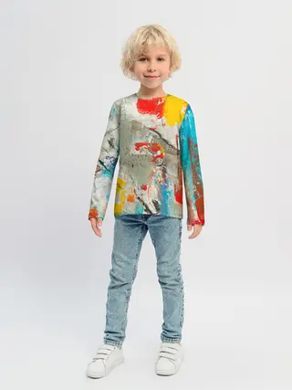 Детский лонгслив / Буйство красок 3D