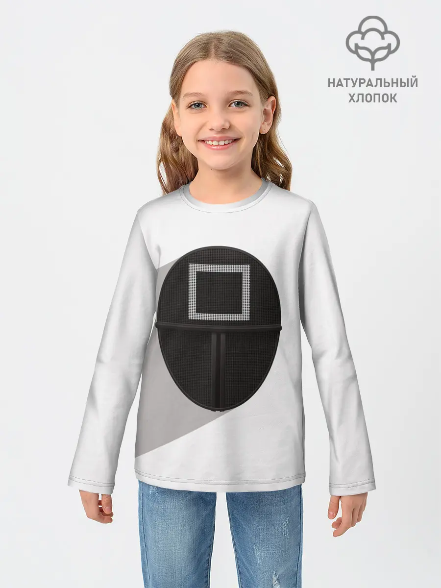 Детский лонгслив / ИГРА В КАЛЬМАРА КВАДРАТ | SQUID GAME