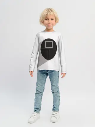 Детский лонгслив / ИГРА В КАЛЬМАРА КВАДРАТ | SQUID GAME