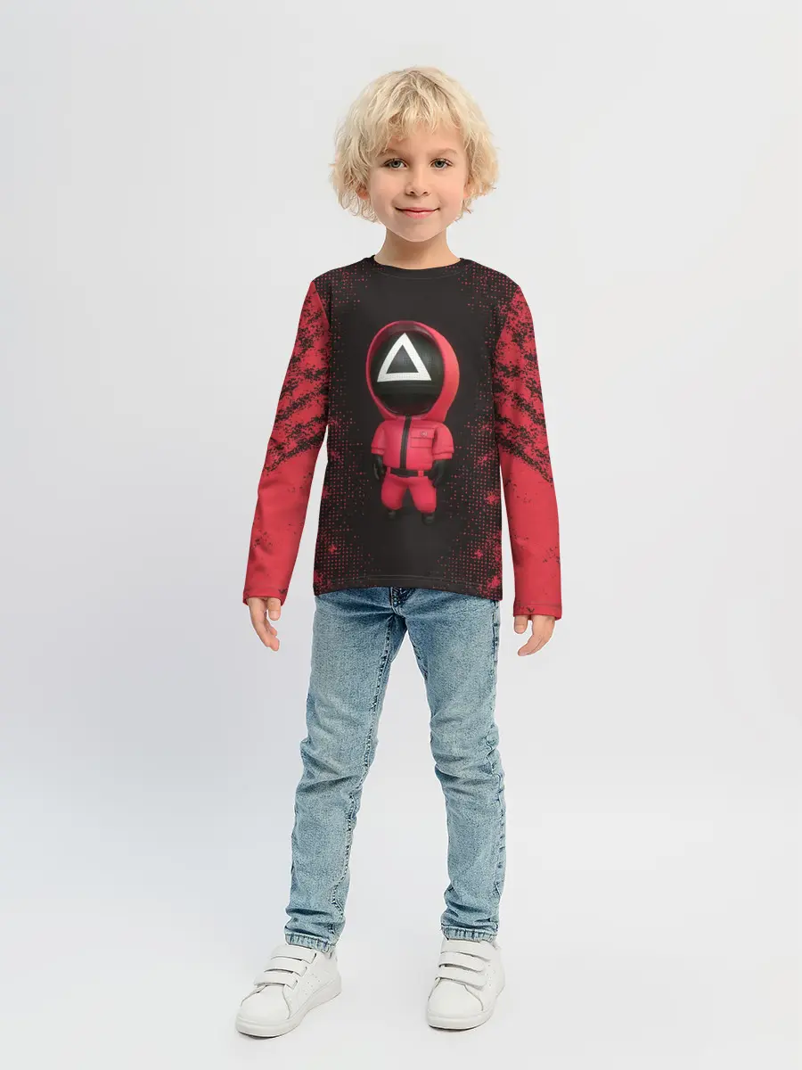 Детский лонгслив / ИГРА В КАЛЬМАРА | СОТРУДНИК ТРЕУГОЛЬНИК