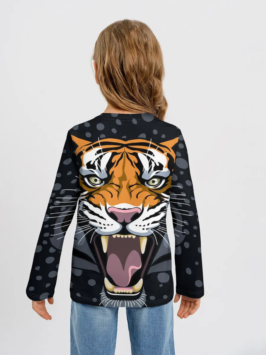 Детский лонгслив / Амурский тигр в ночи