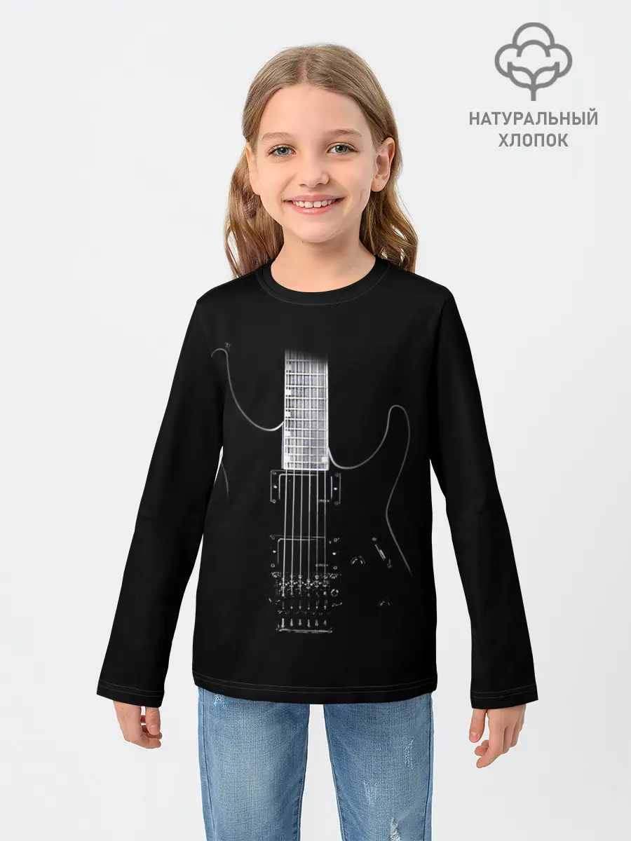 Детский лонгслив / ЧЕРНАЯ ЭЛЕКТРОГИТАРА