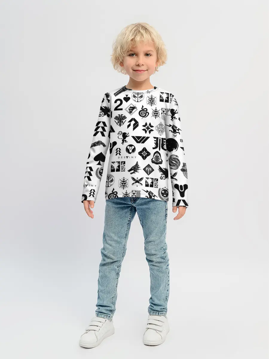 Детский лонгслив / DESTINY 2 LOGO PATTERN / ДЕСТИНИ