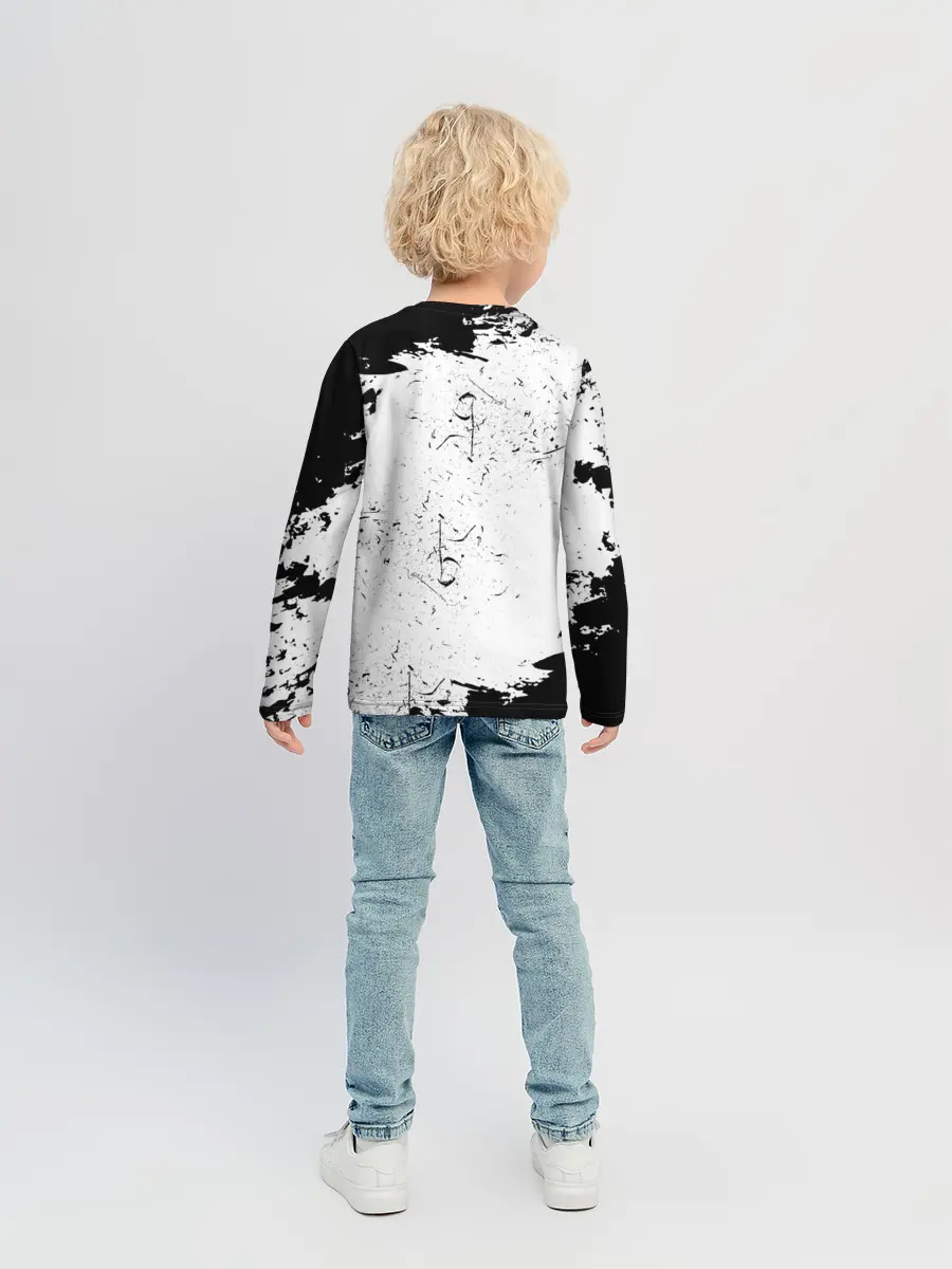 Детский лонгслив / Нирвана Рок Группа Гранж ЧБ | Nirvana