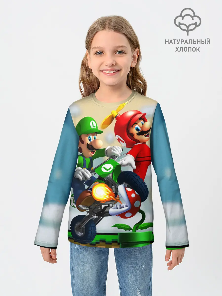 Детский лонгслив / MarioHelmet