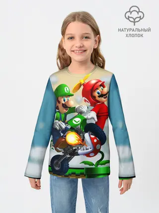 Детский лонгслив / MarioHelmet