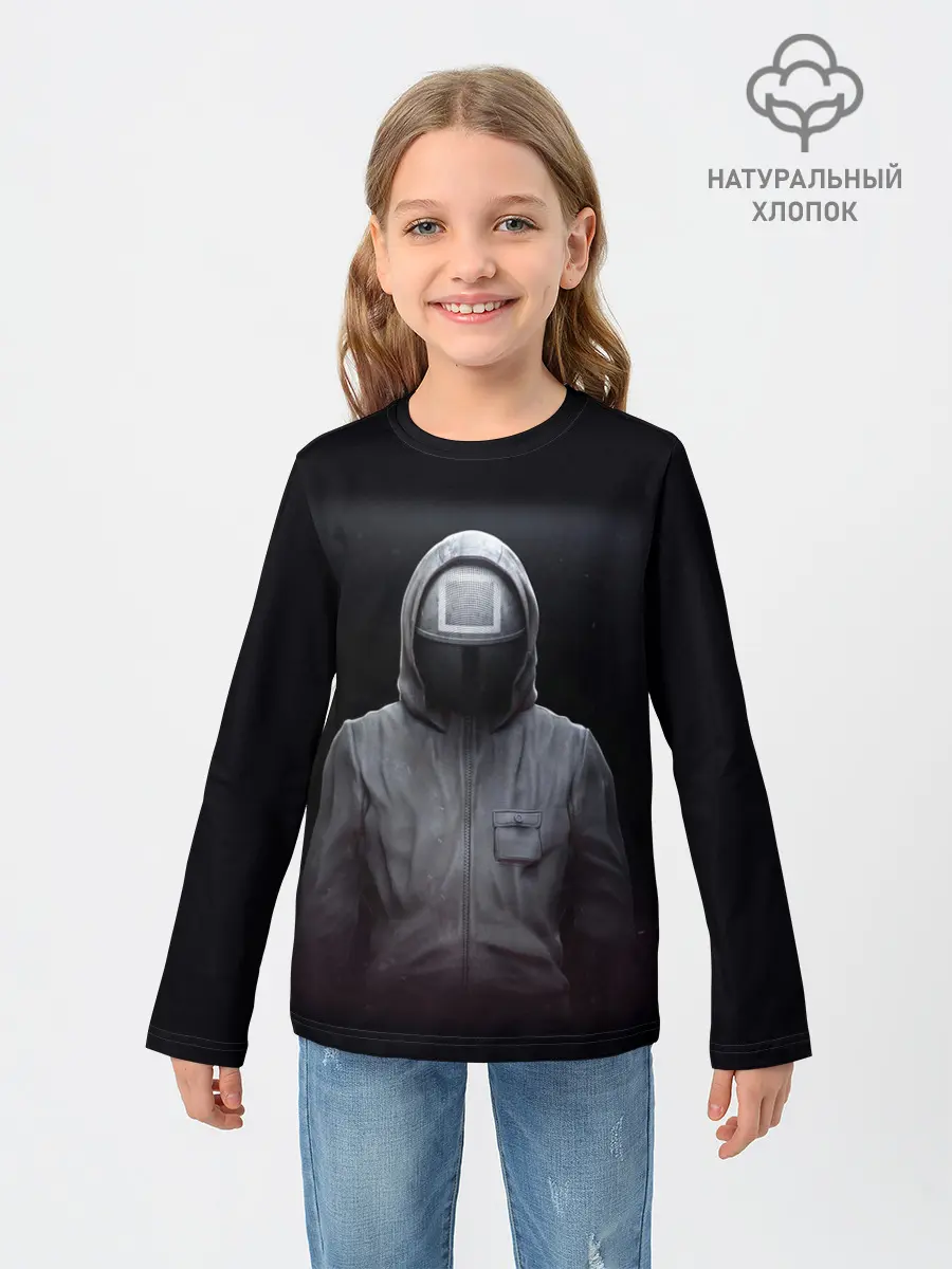 Детский лонгслив / ИГРА В КАЛЬМАРА | СОТРУДНИК КВАДРАТ