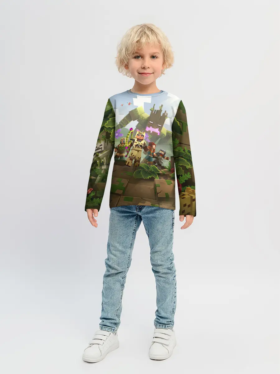 Детский лонгслив / МАЙНКРАФТ ГЕРОИ ПРОТИВ ЗЛА