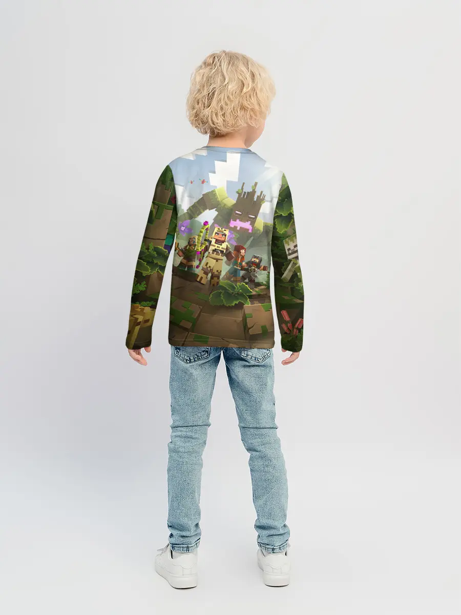 Детский лонгслив / МАЙНКРАФТ ГЕРОИ ПРОТИВ ЗЛА
