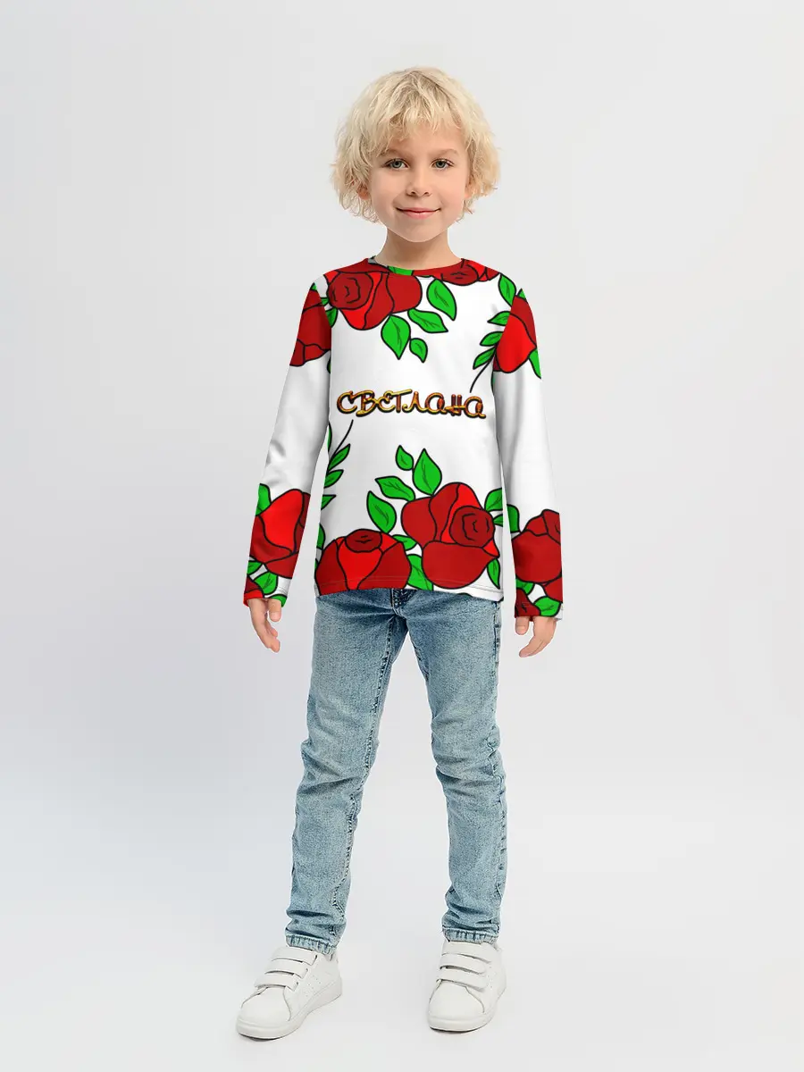 Детский лонгслив / Светлана в розах