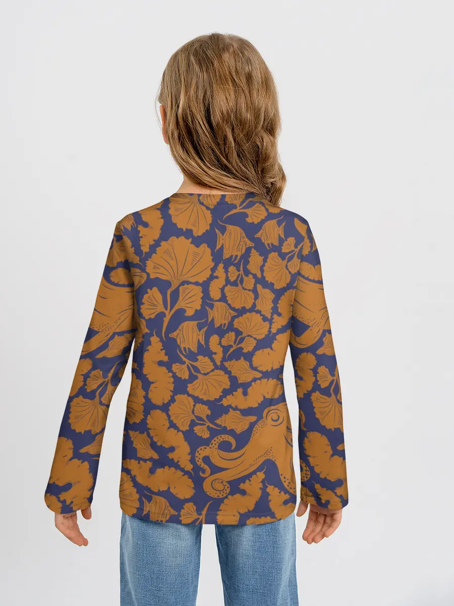 Детский лонгслив / Морская гуашь