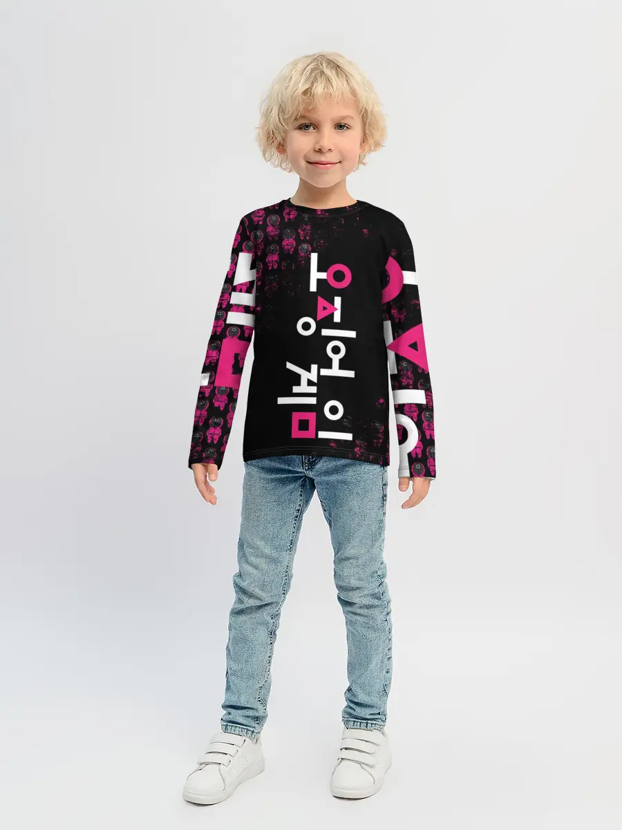 Детский лонгслив / SQUID GAME | ПАТТЕРН СТРАЖЕЙ