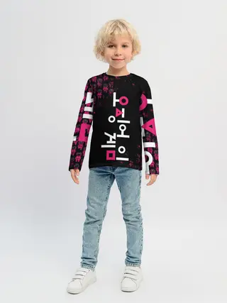 Детский лонгслив / SQUID GAME | ПАТТЕРН СТРАЖЕЙ