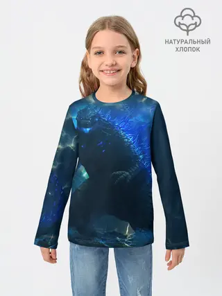 Детский лонгслив / ГОДЗИЛЛА В МОРЕ