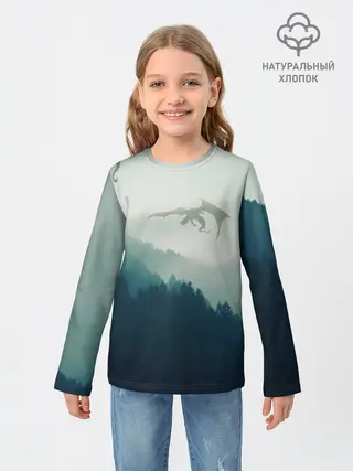 Детский лонгслив / ДРАКОНЫ НАД ЛЕСОМ / DRAGON
