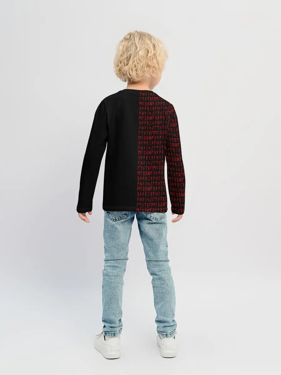 Детский лонгслив / ВАЛЬКНУТ | РУНИЧЕСКИЙ АЛФАВИТ