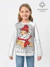Детский лонгслив / Тигр в красной шапке
