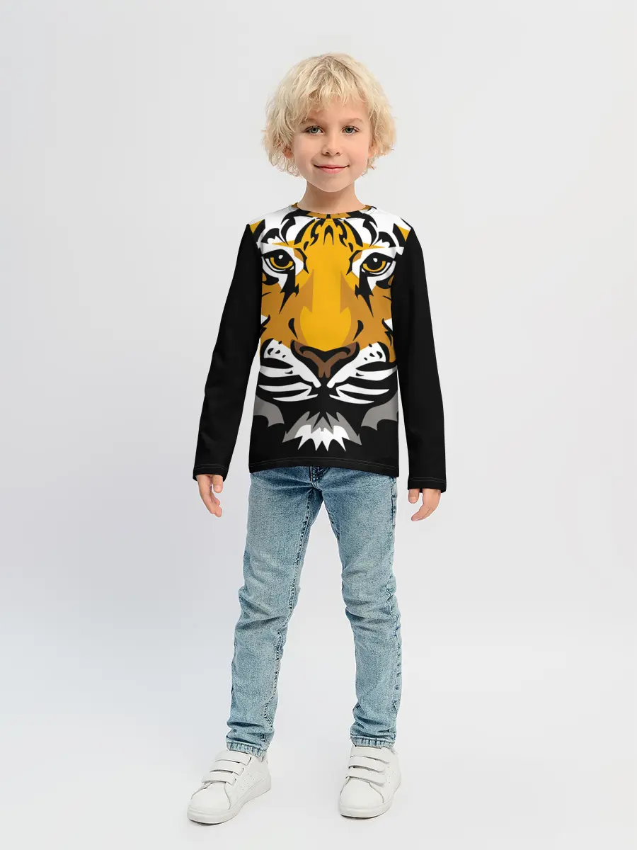 Детский лонгслив / Суровый взгляд тигра