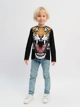 Детский лонгслив / Оскал амурского тигра