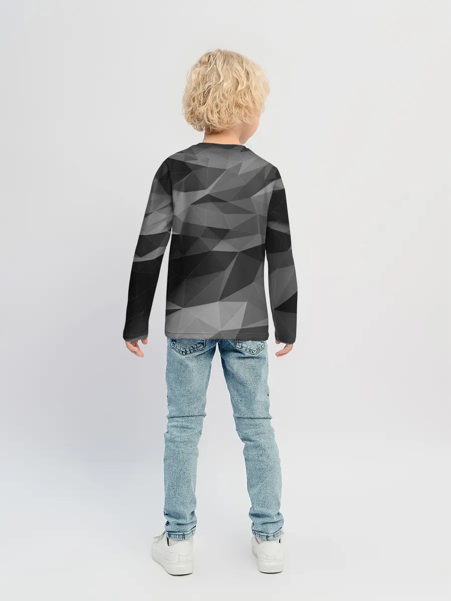 Детский лонгслив / gray abstraction серая абстракция