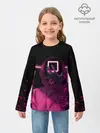 Детский лонгслив / ИГРА В КАЛЬМАРА НЕОН, СТРАЖ КВАДРАТ 029