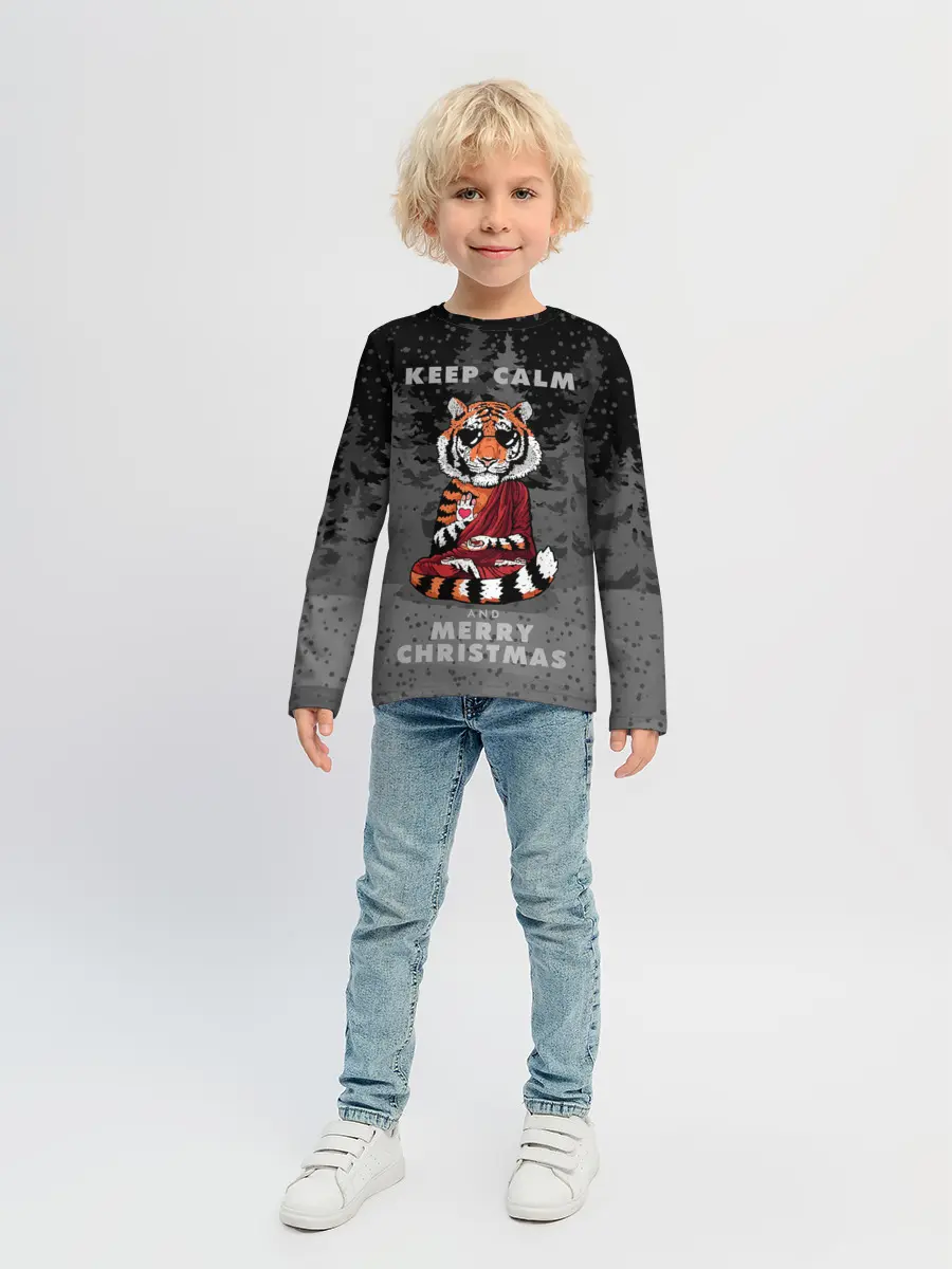 Детский лонгслив / Keep calm and Merry Christmas