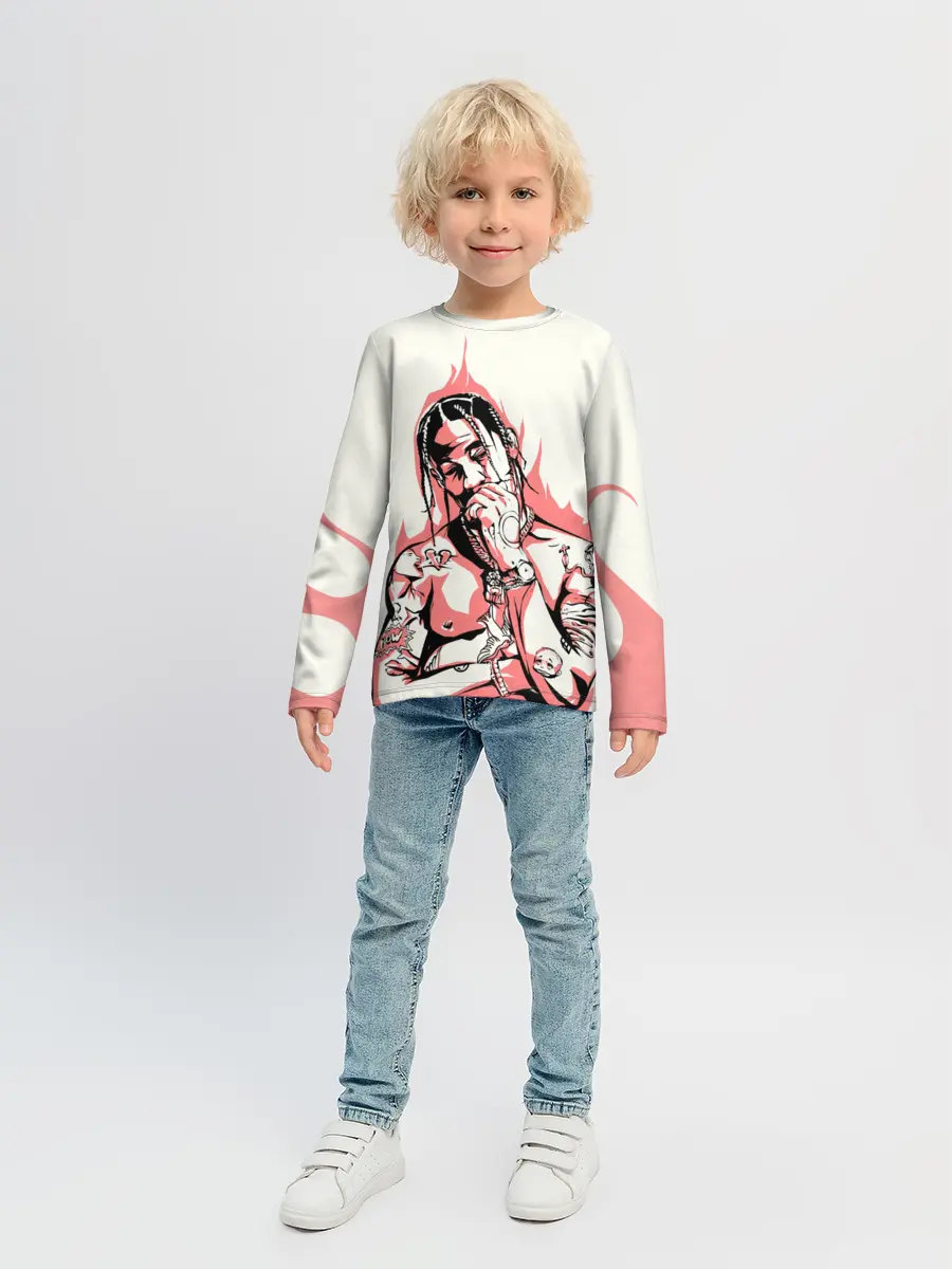 Детский лонгслив / Тревис в огне