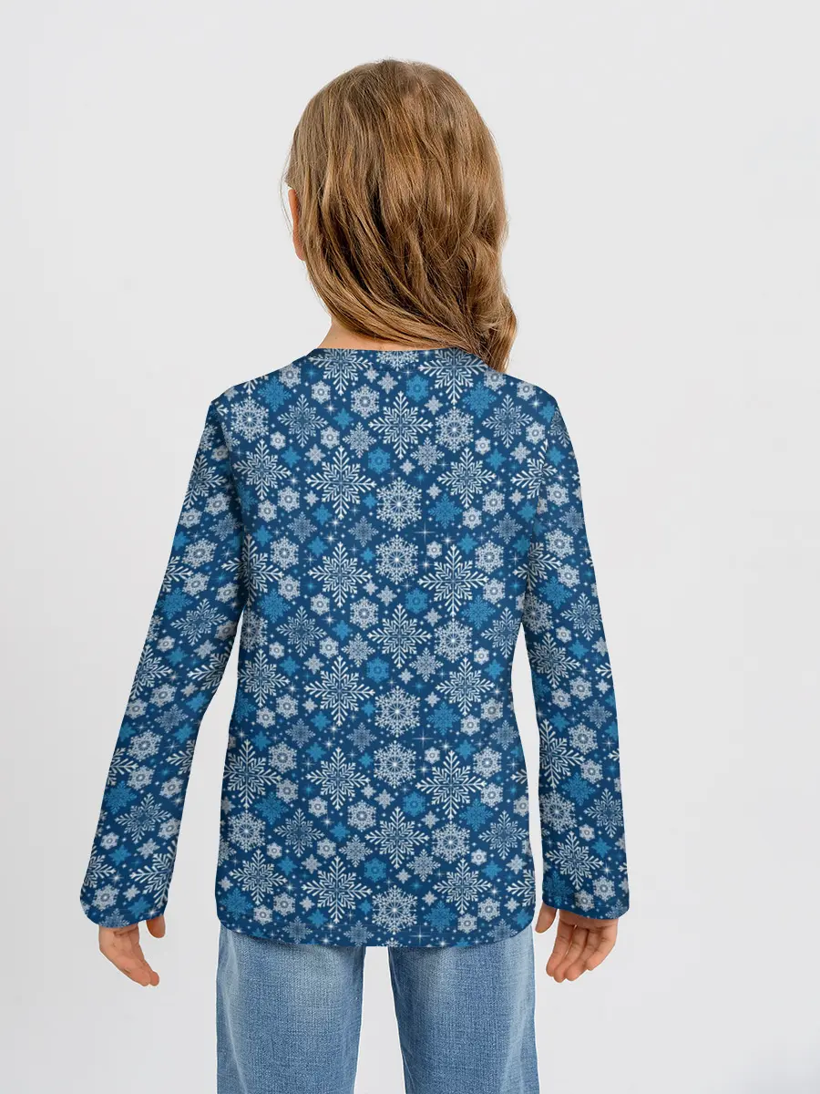 Детский лонгслив / Снежные Узоры на Новый Год
