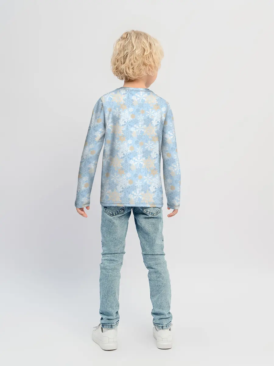 Детский лонгслив / Узоры Снежинки