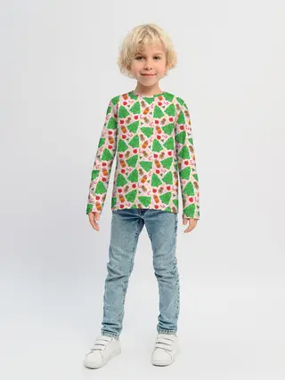 Детский лонгслив / Новогодние ёлки и подарки