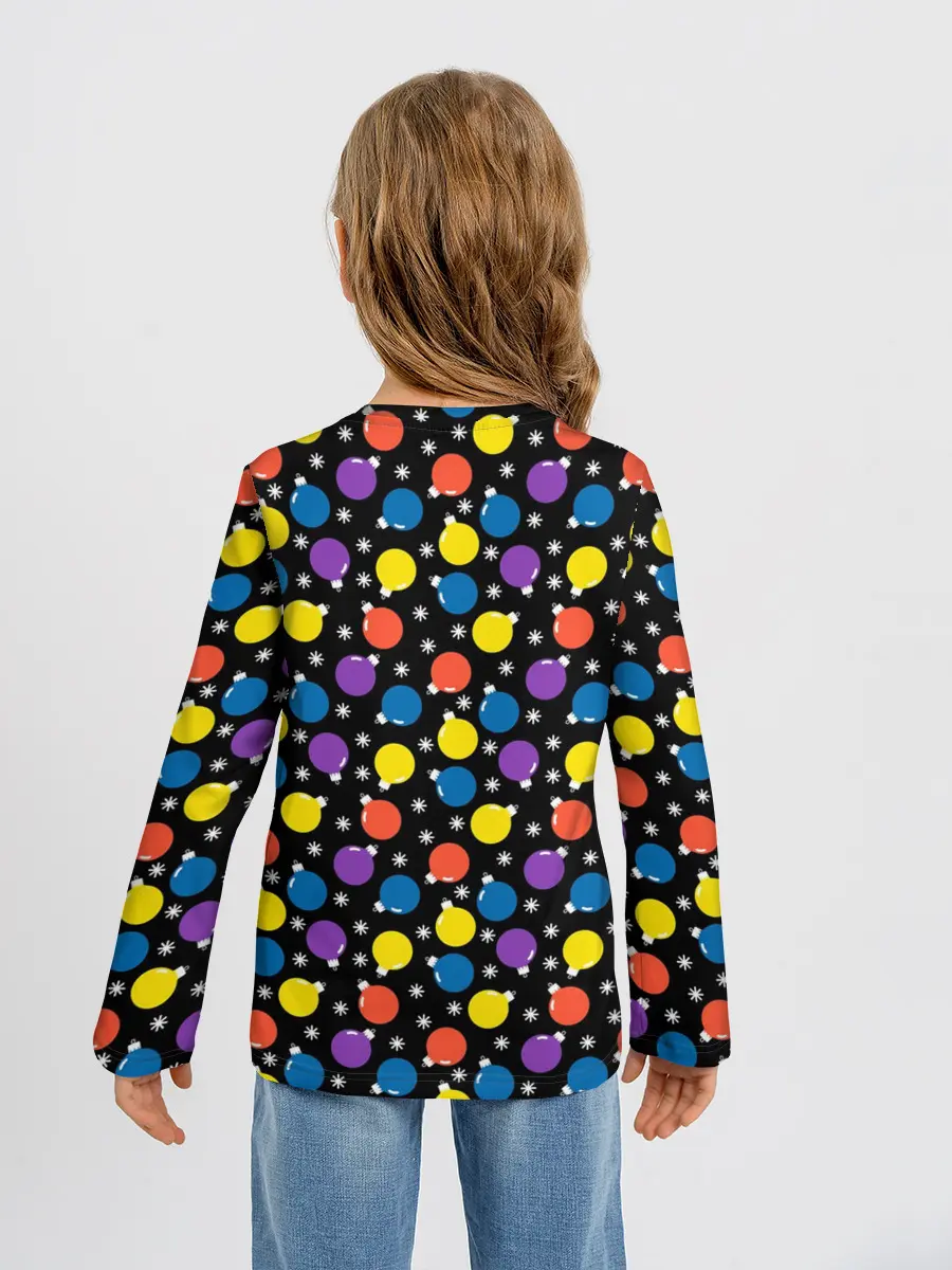 Детский лонгслив / Новогодние Лампочки