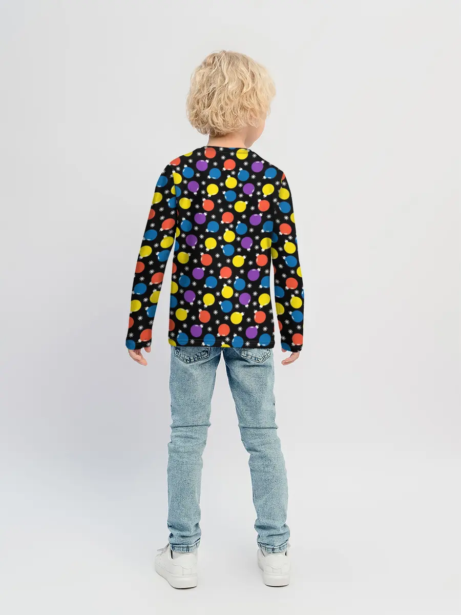 Детский лонгслив / Новогодние Лампочки