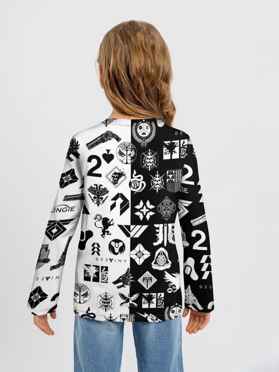 Детский лонгслив / DESTINY LOGOBOMBING ЧЁРНО БЕЛОЕ