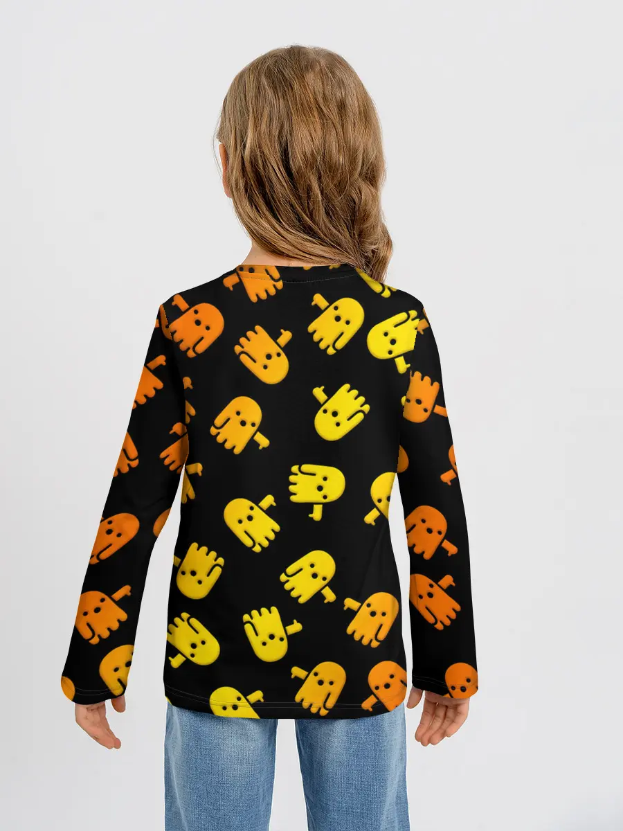 Детский лонгслив / BOO! ПРИЗРАК, ПРИВЕДЕНИЕ ХЕЛЛОУИН ОРАНЖЕВЫЙ