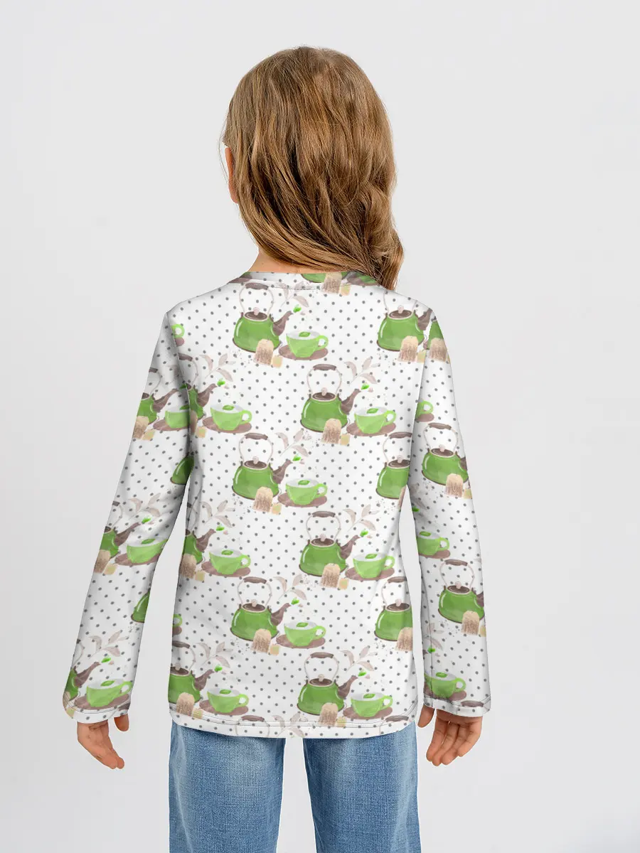 Детский лонгслив / Зеленый чай