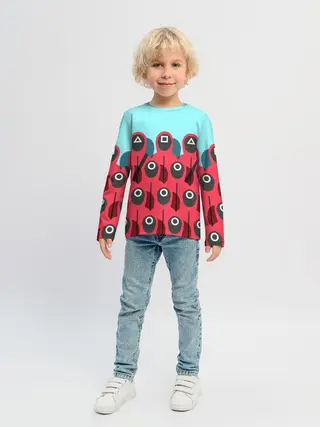 Детский лонгслив / Охрана | Squid game