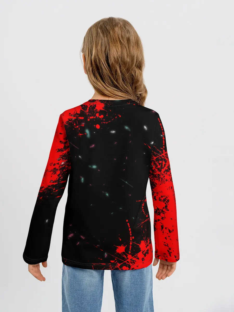 Детский лонгслив / Игра в кальмара брызги крови