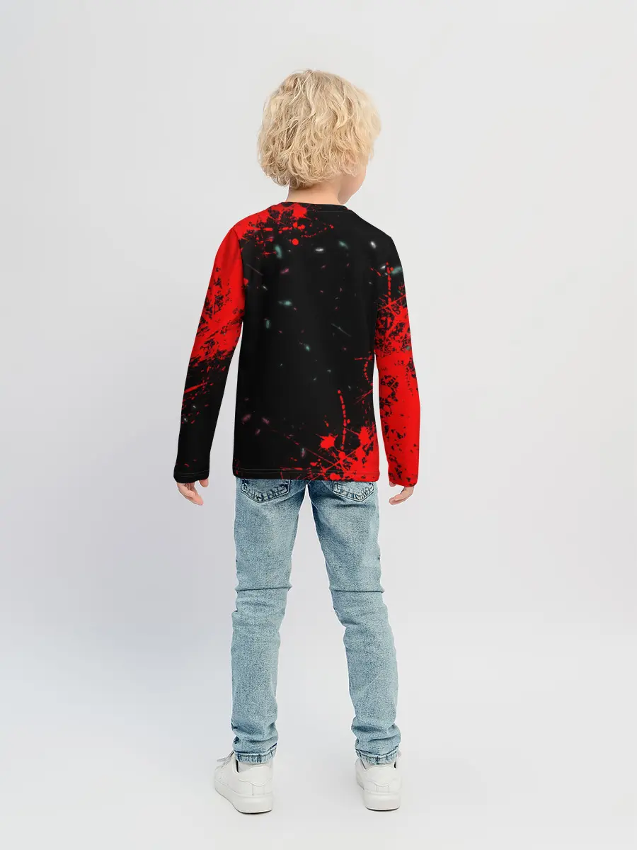 Детский лонгслив / Игра в кальмара брызги крови