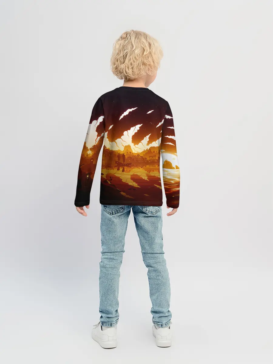 Детский лонгслив / Genshin Impact - Закат над Ли Юэ