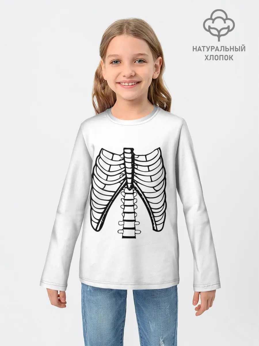 Детский лонгслив / ребра скелета