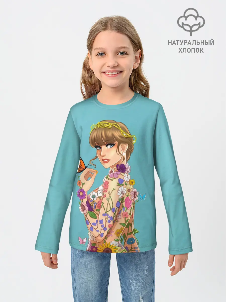 Детский лонгслив / Тейлор в цветах