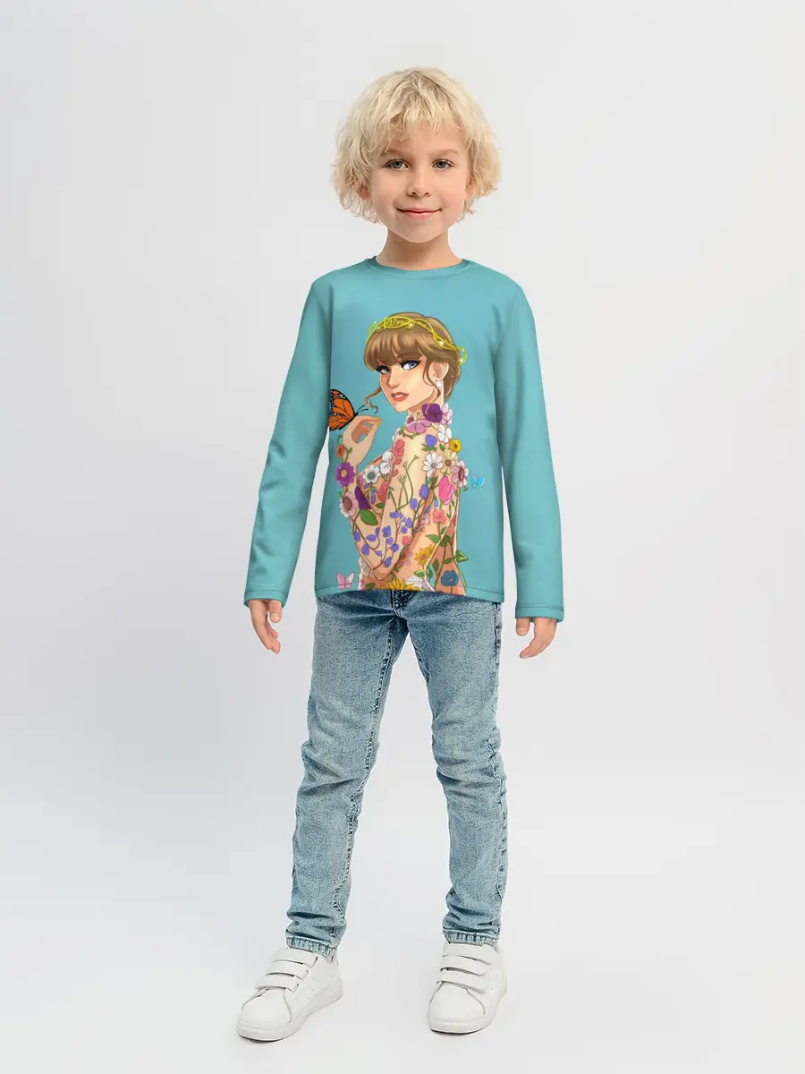 Детский лонгслив / Тейлор в цветах