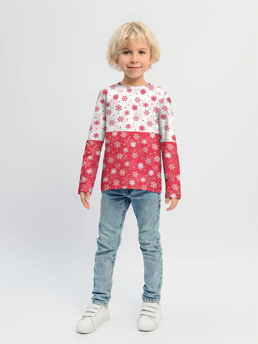 Детский лонгслив / Снежинки