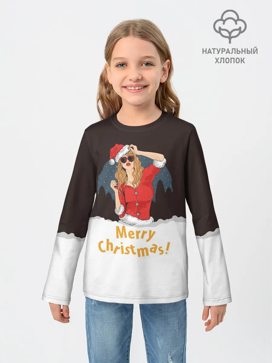 Детский лонгслив / Снегурка