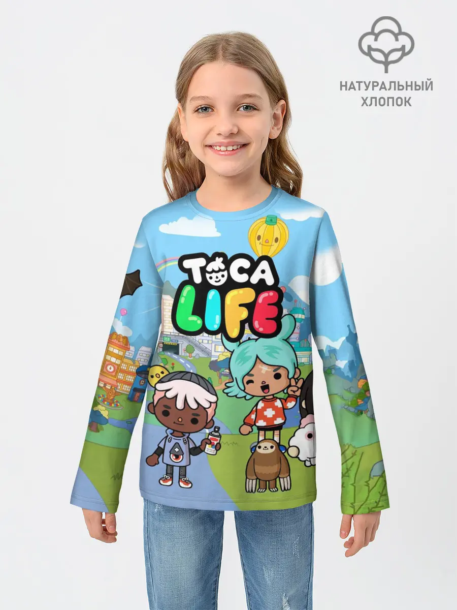 Детский лонгслив / Toca Boca | Тока бока Рита, Зик, Нари, Леон
